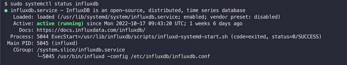 influxdb status