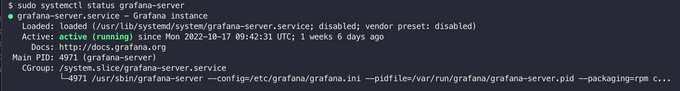 grafana status